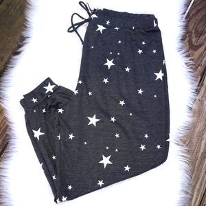 Green Envelope French Terry Star Print Jogger